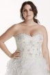 Jewel Organza Plus Size Wedding Dress with Ruffles Jewel 9WG3752