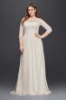 Plus Size Wedding Dress with Lace Sleeves 9WG3817