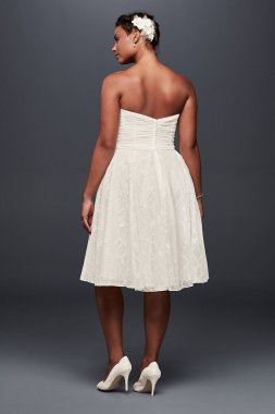 Strapless Lace Plus Size Short Wedding Dress 9WG3826