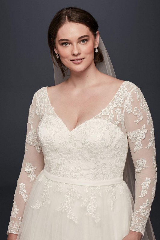 Plus Size Long Sleeve Wedding Dress With Low Back Collection 9WG3831