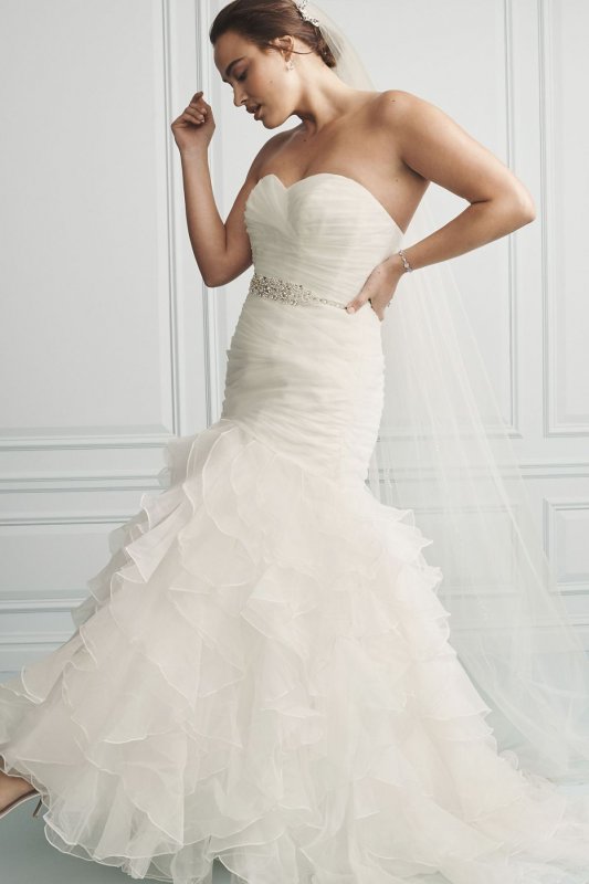 Ruffled Organza Plus Size Mermaid Wedding Dress Collection 9WG3832