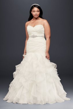 Ruffled Organza Plus Size Mermaid Wedding Dress Collection 9WG3832