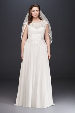 Illusion Lace and Chiffon Plus Size Wedding Dress Collection 9WG3851