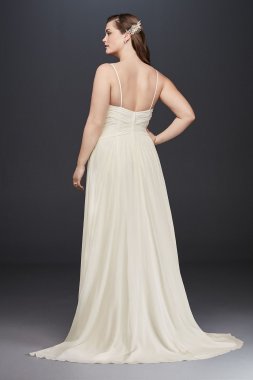 Ruched Bodice Chiffon Plus Size Wedding Dress Collection 9WG3856