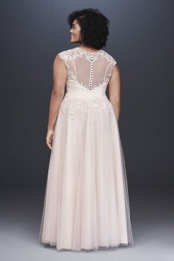 Tulle-Over-Lace Plus Size A-Line Wedding Dress Collection 9WG3859