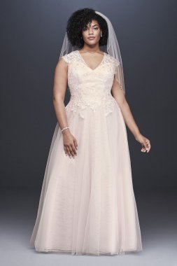 Tulle-Over-Lace Plus Size A-Line Wedding Dress Collection 9WG3859