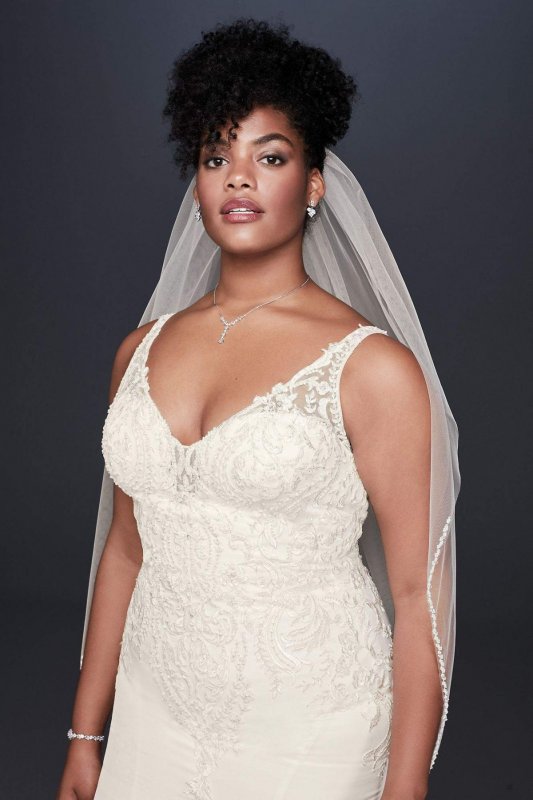 Crepe Embroidered Plus Size Mermaid Wedding Dress Collection 9WG3875