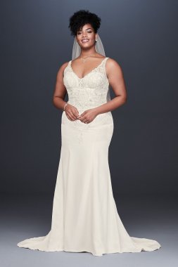 Crepe Embroidered Plus Size Mermaid Wedding Dress Collection 9WG3875