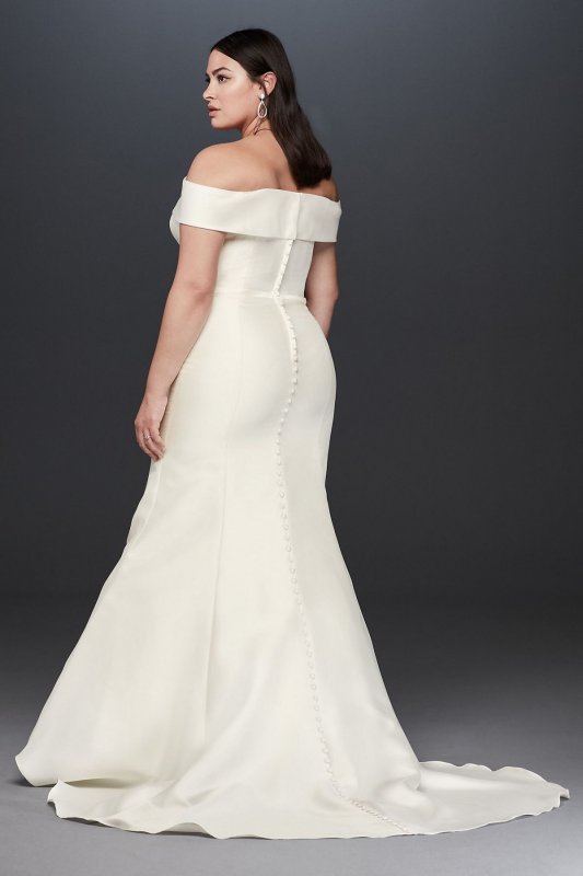 Off-the-Shoulder Mikado Plus Size Wedding Dress Collection 9WG3880