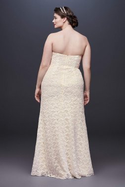 Guipure Lace Sheath Plus Size Wedding Dress 9WG3885
