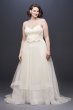 3D Floral Bodice Tulle Plus Size Wedding Dress 9WG3890