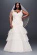 Lace and Tiered Tulle Plus Size Wedding Dress Collection 9WG3897
