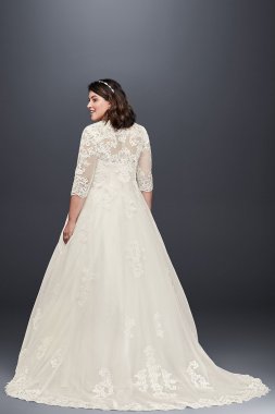 Organza Plus Size Wedding Dress with Long Jacket Collection 9WG3899