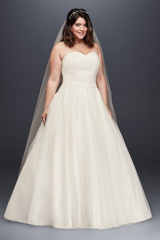 Organza Plus Size Wedding Dress with Long Jacket Collection 9WG3899