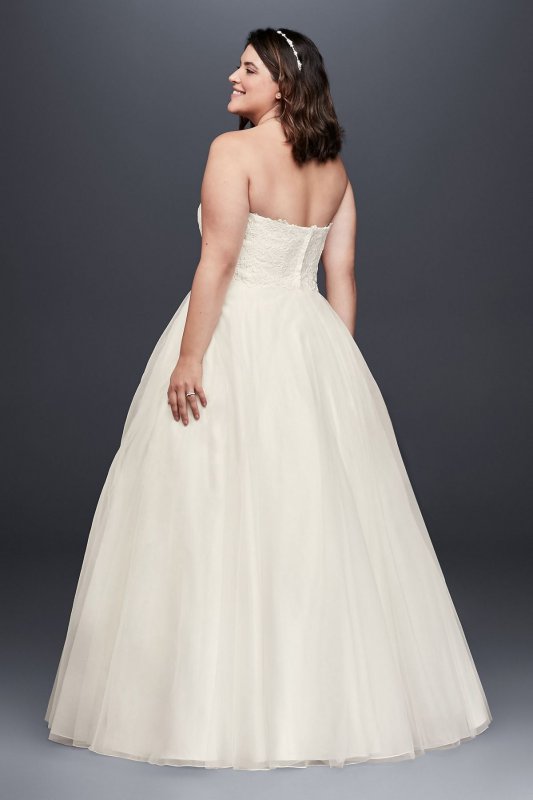 Organza Plus Size Wedding Dress with Long Jacket Collection 9WG3899
