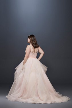 Garza Plus Size Wedding Dress with Double Straps Collection 9WG3903