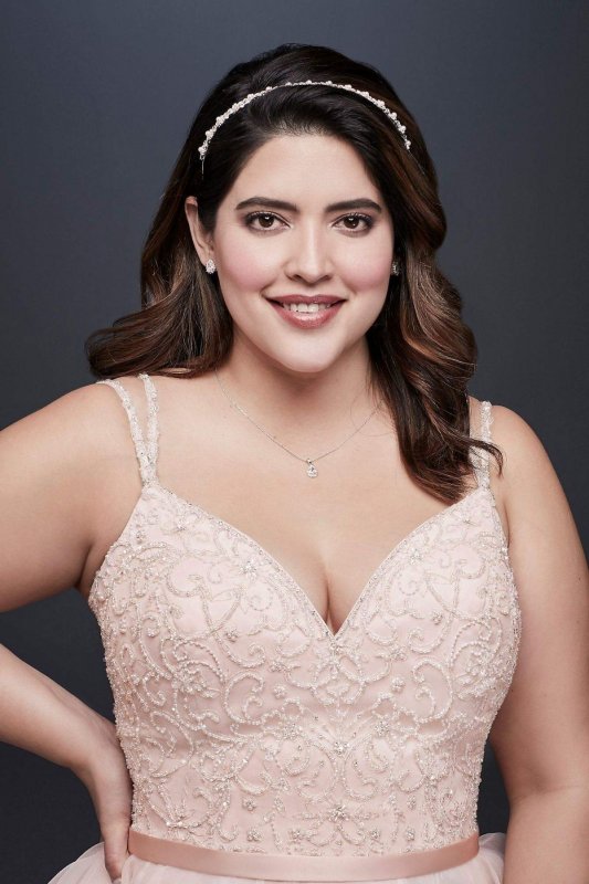 Garza Plus Size Wedding Dress with Double Straps Collection 9WG3903