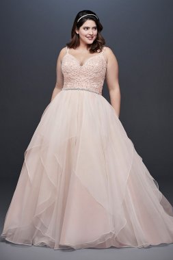 Garza Plus Size Wedding Dress with Double Straps Collection 9WG3903