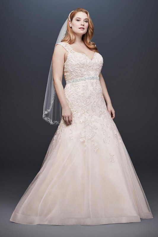 Tulle Cap Sleeve Plus Size Mermaid Wedding Dress Collection 9WG3911