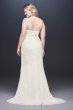 Allover Lace Tank Sheath Plus Size Wedding Dress 9WG3916