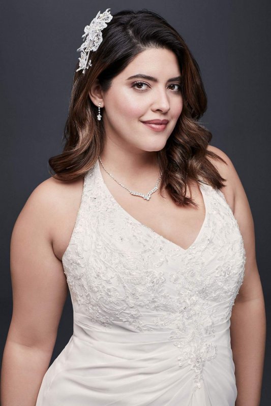 Chiffon Halter A-Line Plus Size Wedding Dress Collection 9WG3918