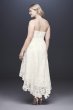 High-Low Tea-Length Lace Plus Size Wedding Dress 9WG3925