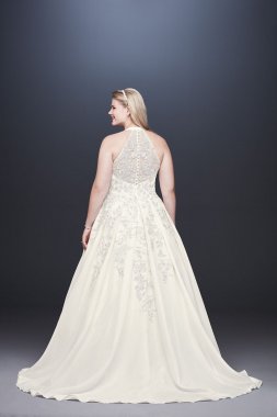 Illusion Back Organza Plus Size Wedding Dress Collection 9WG3936