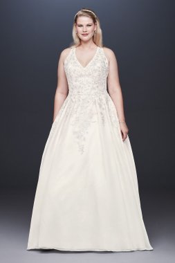 Illusion Back Organza Plus Size Wedding Dress Collection 9WG3936