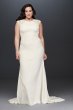 Cap Sleeve Crepe Plus Size Sheath Wedding Dress Collection 9WG3939