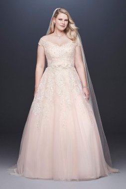Off-the-Shoulder Applique Plus Size Wedding Dress Collection 9WG3940