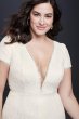 Illusion V-Neck Cap Sleeve Plus Size Wedding Dress 9WG3951