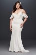 Ruffle Cold Shoulder Plus Size Wedding Dress 9WG3954