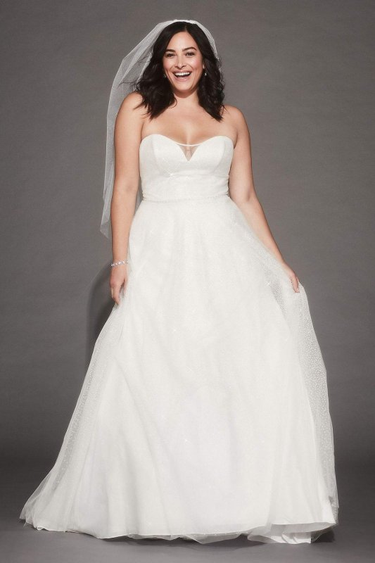 Gradient Glitter Tulle Plus Size Wedding Dress Collection 9WG3961