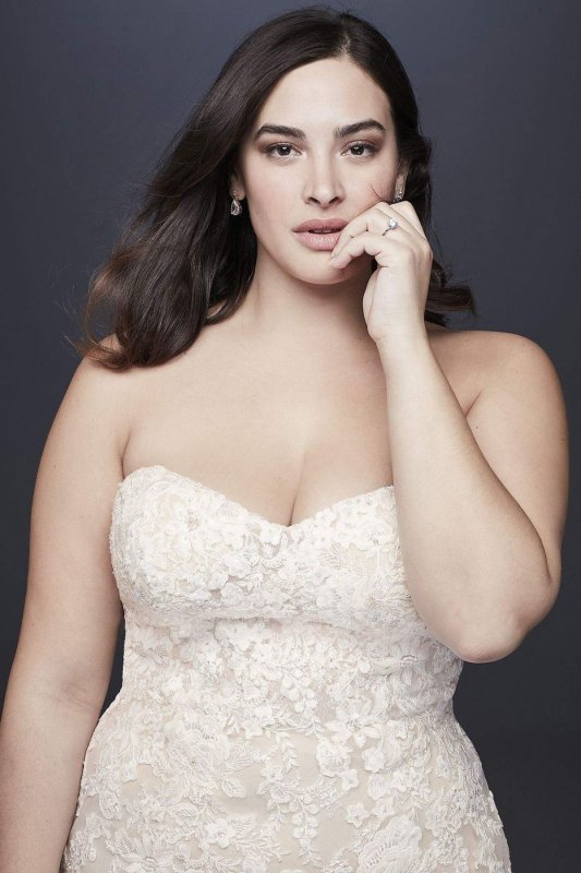 Beaded Floral Lace Mermaid Plus Size Wedding Dress 9WG3964
