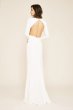 Long Sleeve Crepe V-Neck Sheath Wedding Dress ALG19142LBR