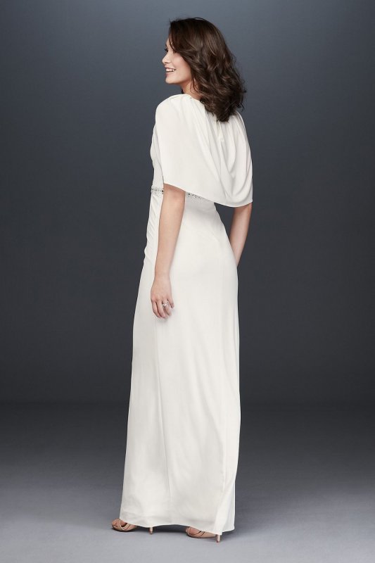 Faux-Wrap Jersey Capelet Gown with Embellishment AP1E205551