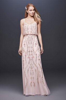Mesh Blouson Wedding Dress with Floral Beadwork AP2E203052
