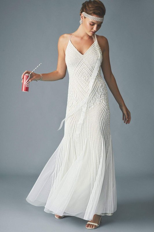 Beaded Sheath V-Neck Dress with Godets AP2E205240