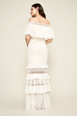 Alexia Tiered Lace Off-the-Shoulder Wedding Dress AVF17395LBR