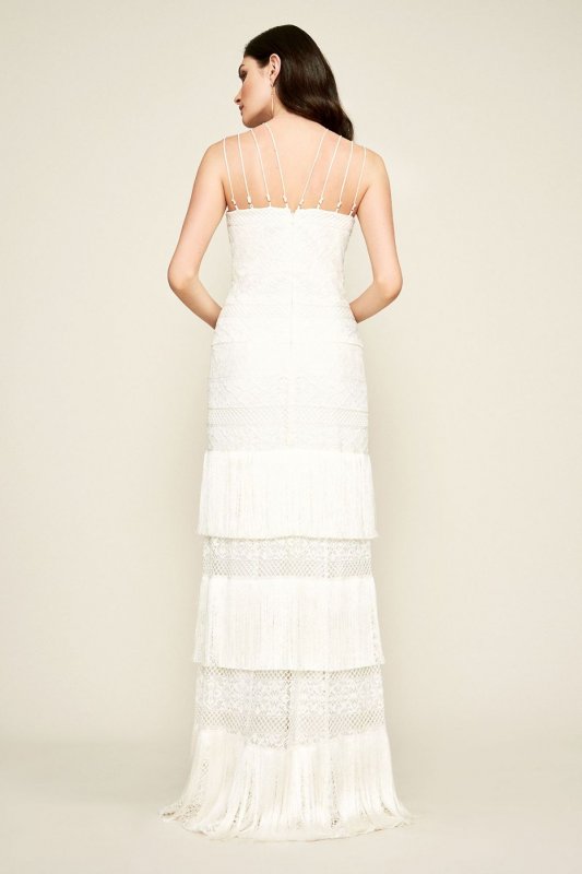Giovanni Fringed Wedding Dress AWZ17393LBR