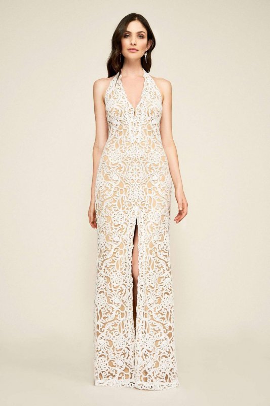 Elanor Sequin Embroidered Halter Wedding Dress AZZ18014LBR