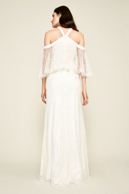 Dot Flounced Lace Wedding Dress BBO18047LBR