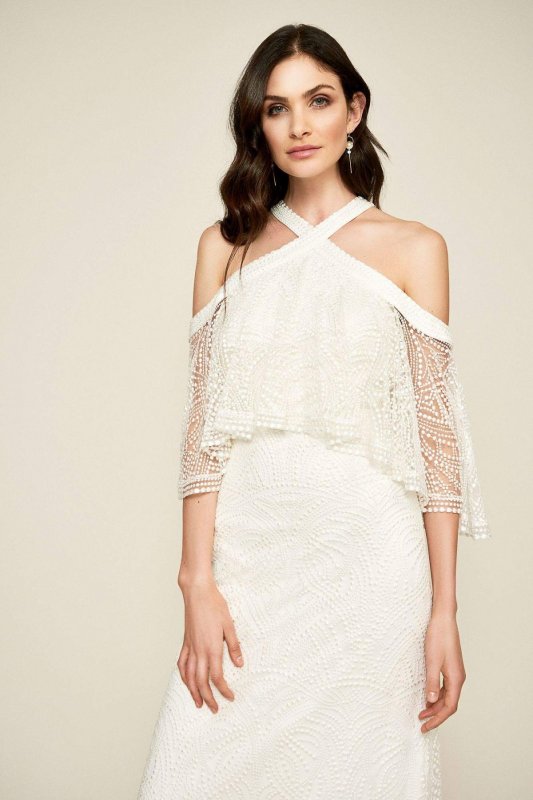 Dot Flounced Lace Wedding Dress BBO18047LBR