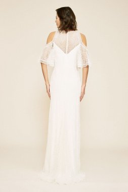 Luz Embroidered Cold Shoulder Sheath Wedding Dress BBO18048LBR