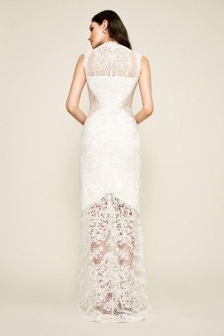 Corded Lace Tank Wedding Dress with Sheer Details BBU18020LBR
