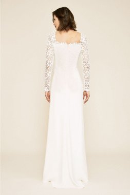 Hunter Tulle and Crepe Long Sleeve Wedding Dress BEH18842LBR