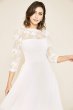 Tea-Length Pleated 3/4 Sleeve Wedding Dress BKQ19606MDBR