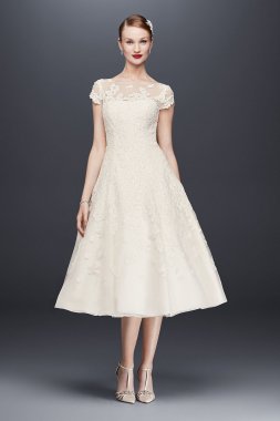 Cap Sleeve Illusion Wedding Dress CMK513