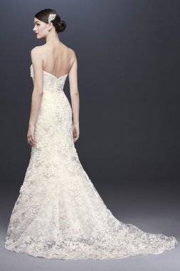 Subtle Pink 3D Floral Wedding Dress CWG464