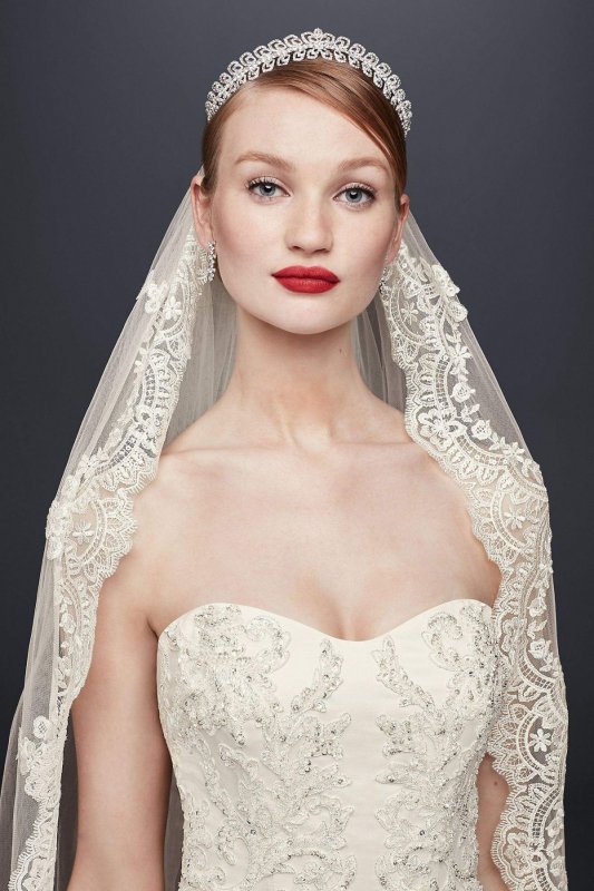 Satin Lace Strapless Wedding Dress CWG594